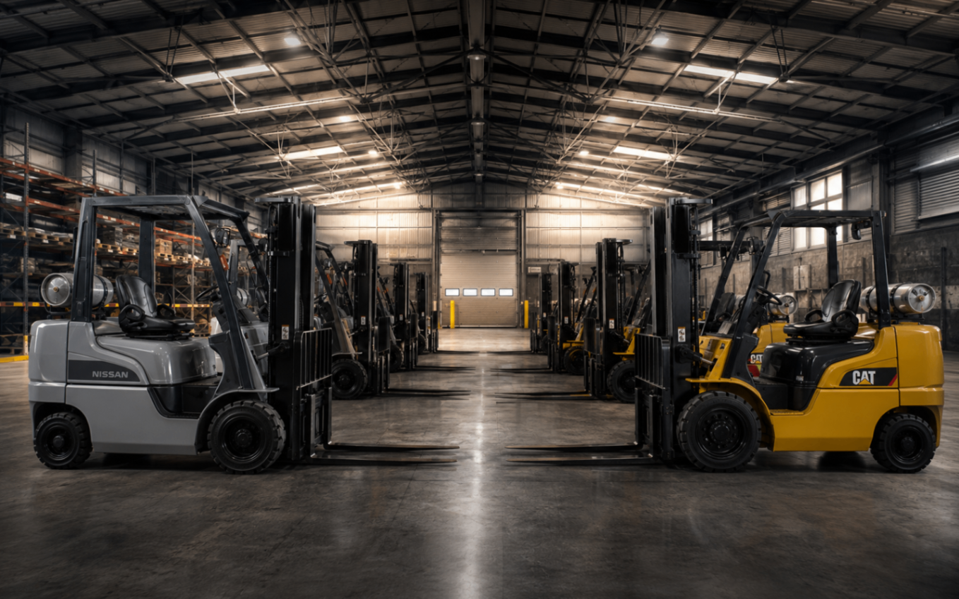 Flota de montacargas CAT y Nissan disponible para renta en Hermosillo
